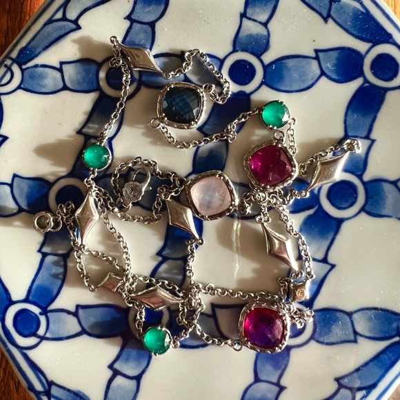 TACORI Multi-Colored Gem ‘City Lights Collection’ Long Necklace in 92.5 & 18K - Picture 7 of 15